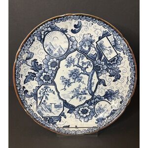 Antique Royal Bonn Pttn Tokio Blue White Porcelain Plate German Chinoiserie EUC